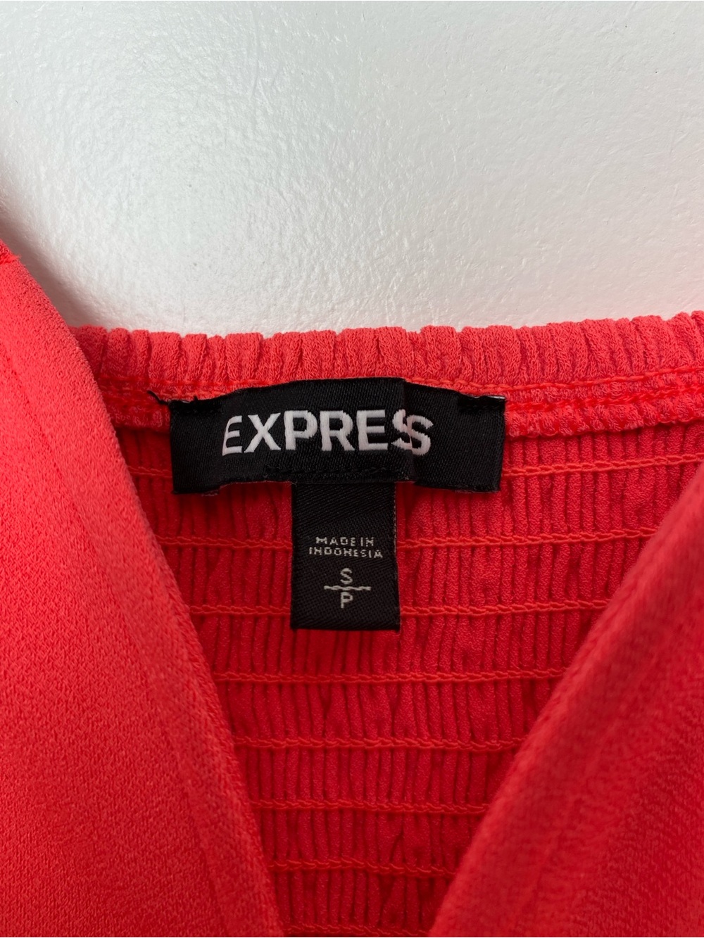 Express Bright Coral V-Neck Spaghetti Strap Romper - Picture 4 of 4